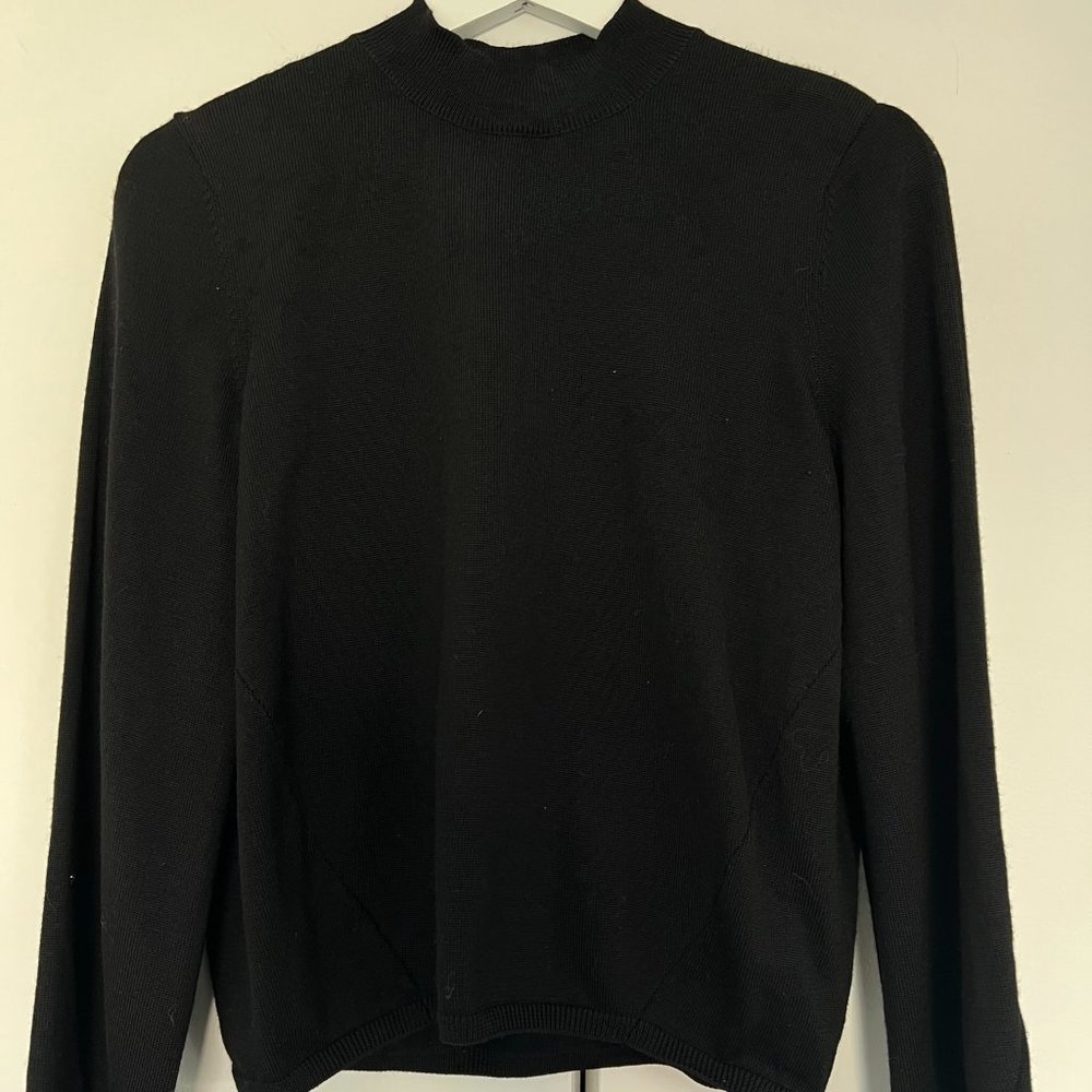 COS - Black Mockneck 100% Wool Sweater